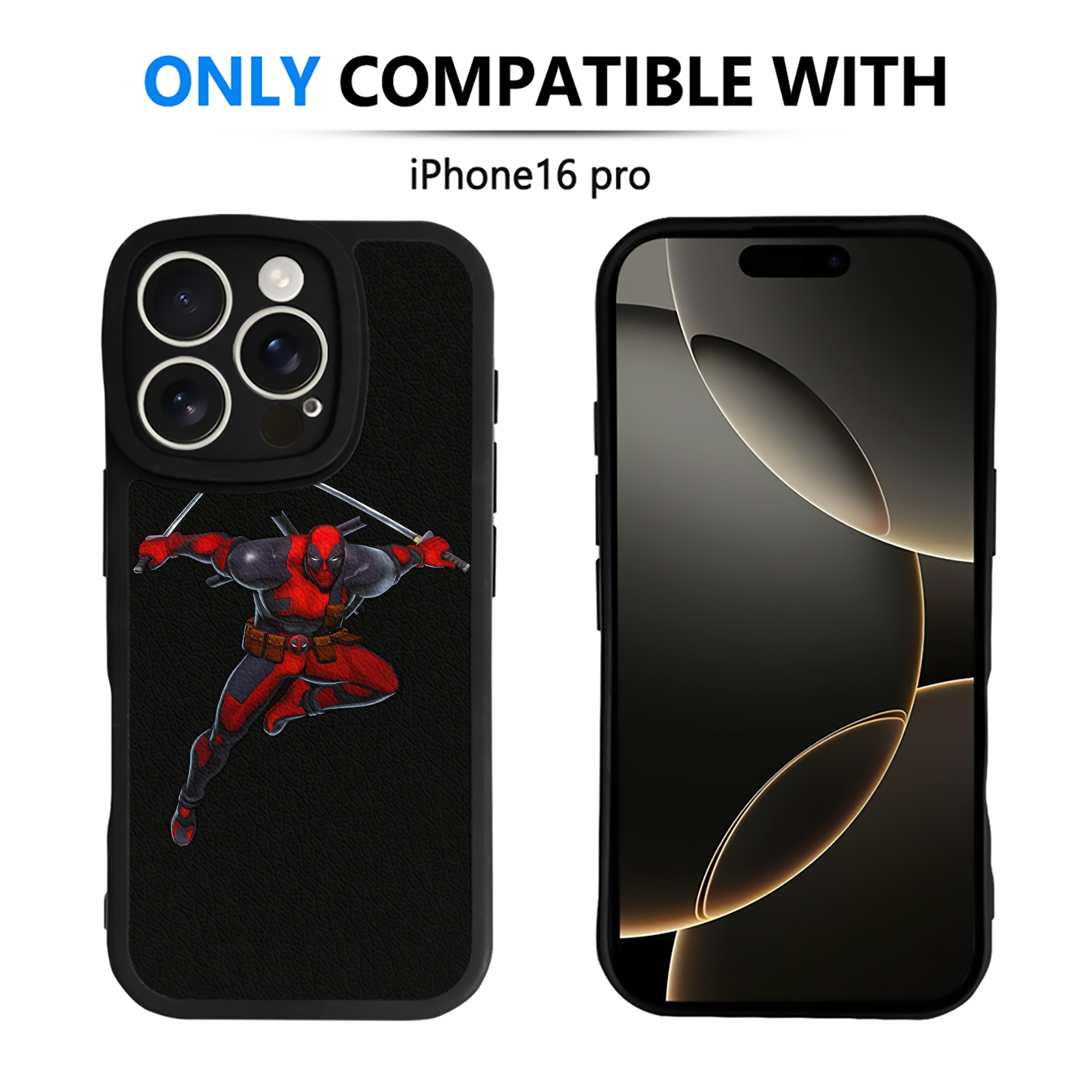 （画像用） Deadpool デッドプール 【iPhone 16シリーズ対応】シリコンスマホケース（レザー調） 材質：シリコン